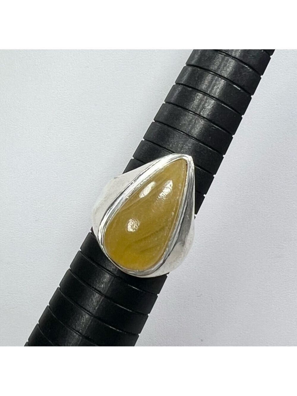 Yellow Lace Agate 925 Gemstone Ring Unisex size 10
